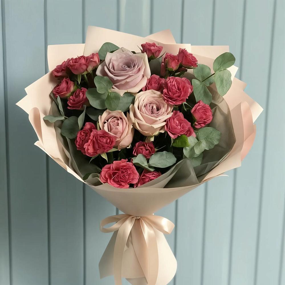 Букет цветов из: Гвоздики и Розы в Мацеста