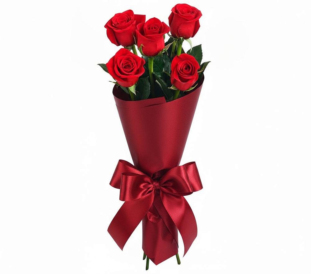 Букет 5 Красных роз Эдлесс Лав в Мацеста