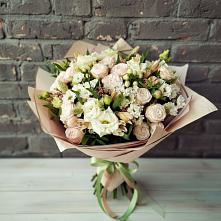Букет цветов из:  Альстромерии, Розы и Хризантемы в Мацеста