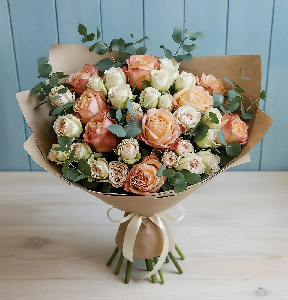 Букет цветов из: Альстромерии и Розы в Мацеста