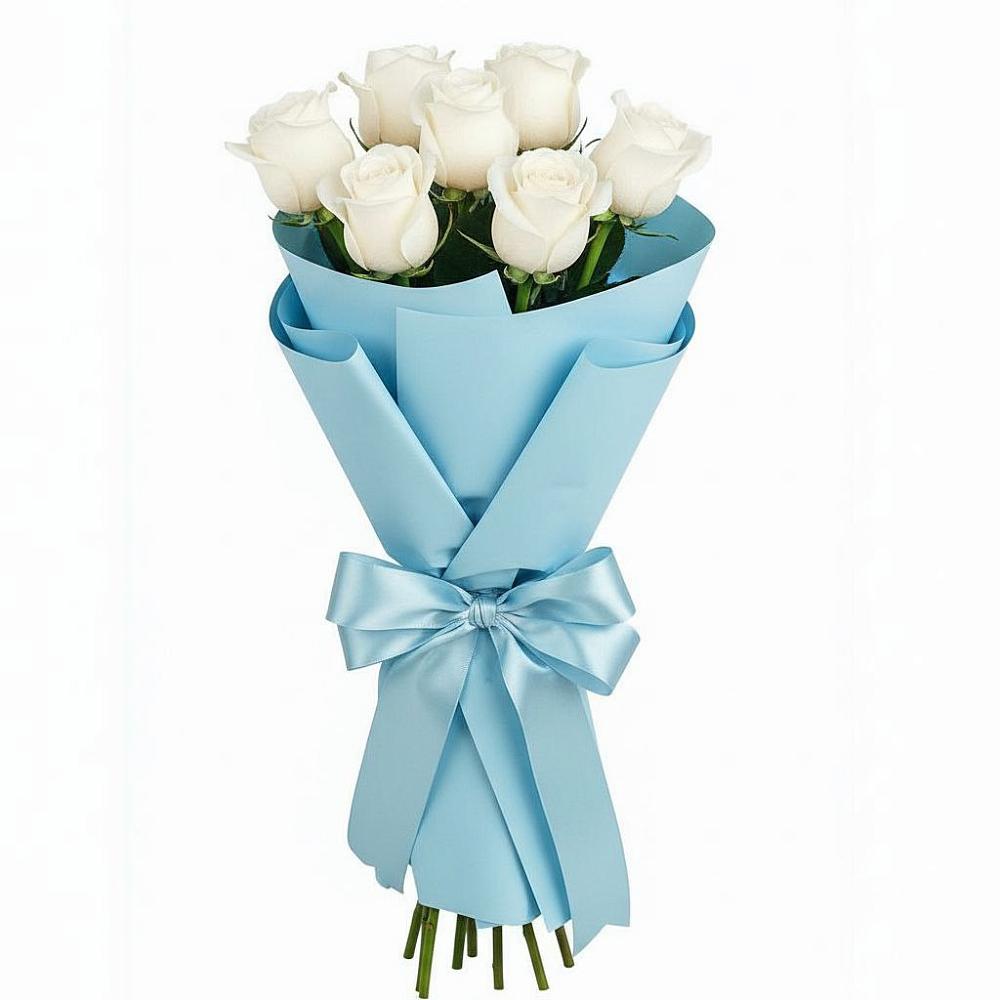 Букет 7 белых роз Проуд в Мацеста
