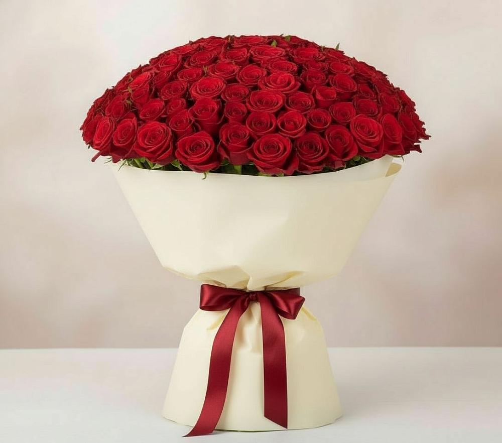 Букет 101 Красная роза Милано в Мацеста