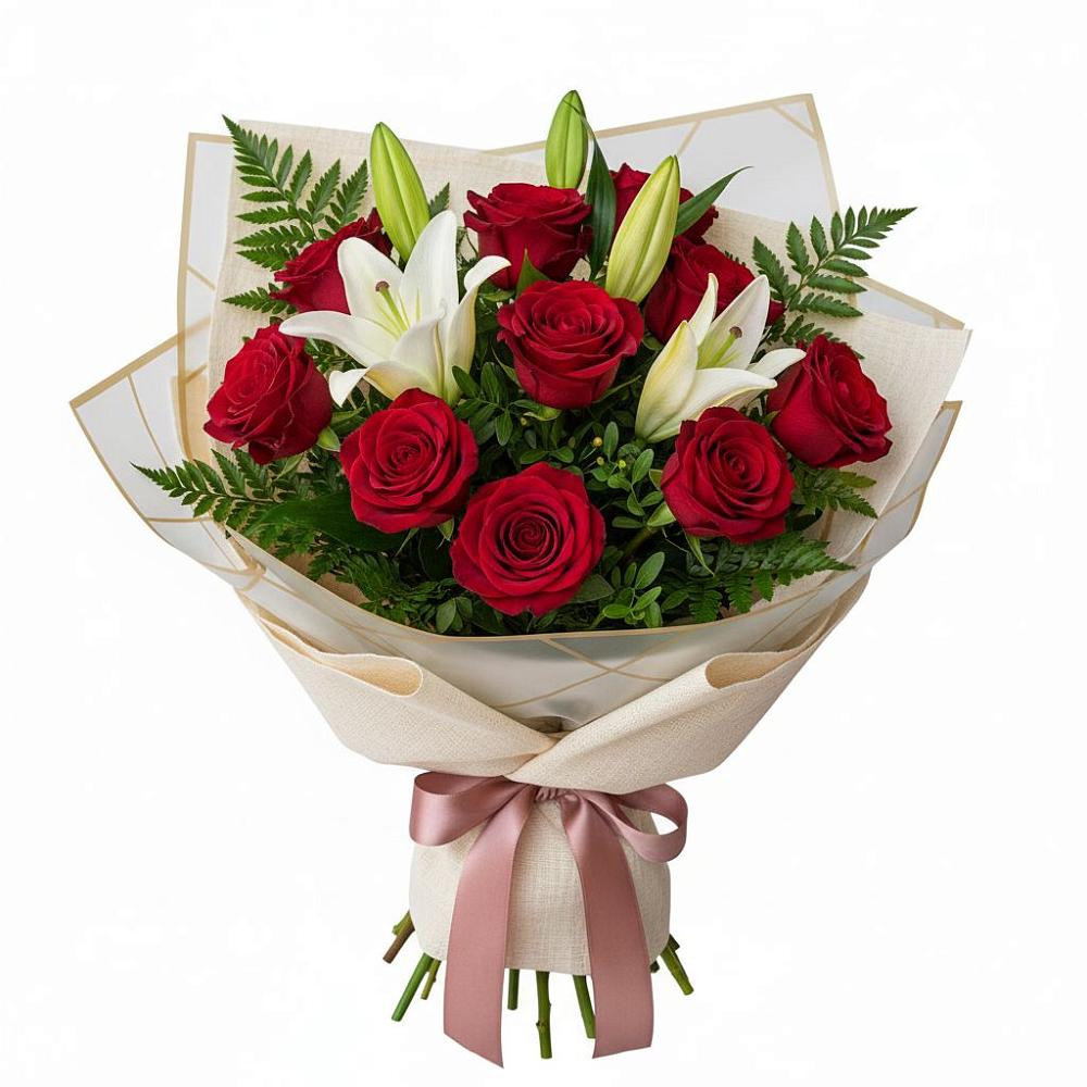 Букет цветов из: Лилии и Розы в Мацеста