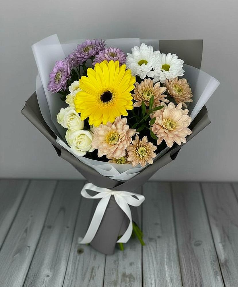 Букет цветов из: Розы, Герберы и Хризантемы в Мацеста