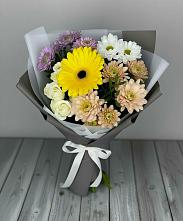 Букет цветов из:  Розы, Герберы и Хризантемы #REPLACE_PRED# Мацеста