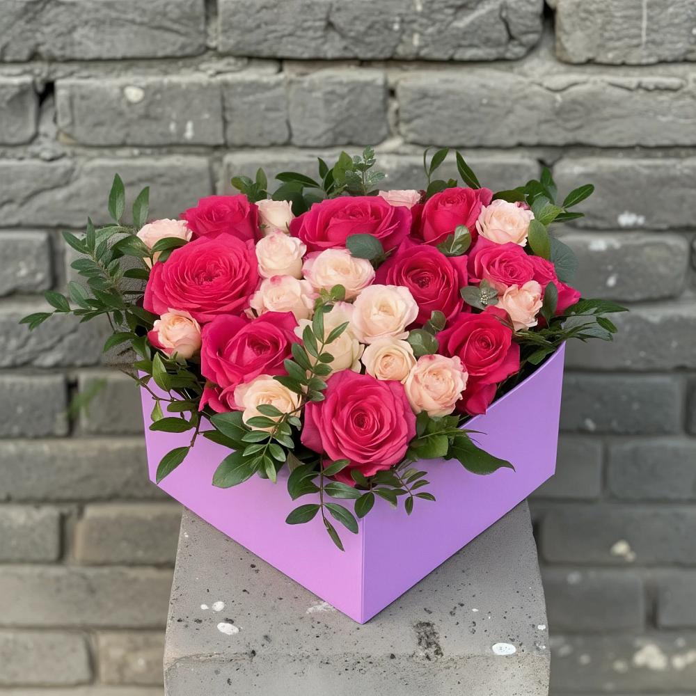 Цветочная композиция из Розы в коробке в Мацеста