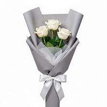 Букет 3 белые розы в Мацеста