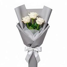 Букет 3 белые розы в Мацеста