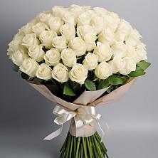 Букет 101 беля роза Белоснежка в Мацеста