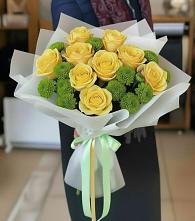 Букет цветов из:  Хризантемы и Розы в Мацеста