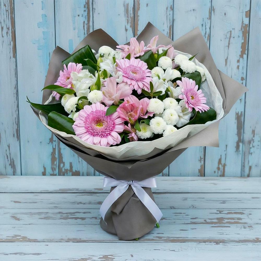 Букет цветов из: Герберы, Альстромерии и Хризантемы в Мацеста